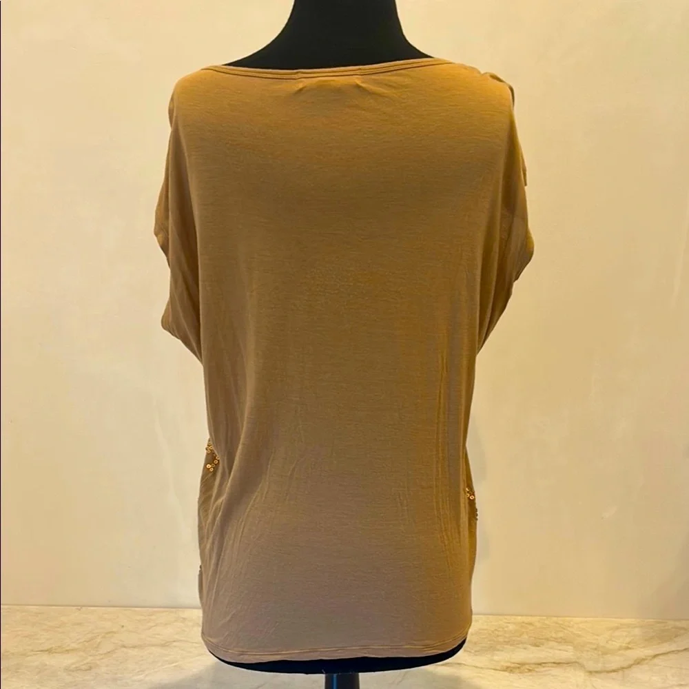 Michael Kors NWOT Shimmering Bronze Sequin Blouse, formal & casual, size medium - Picture 2 of 7